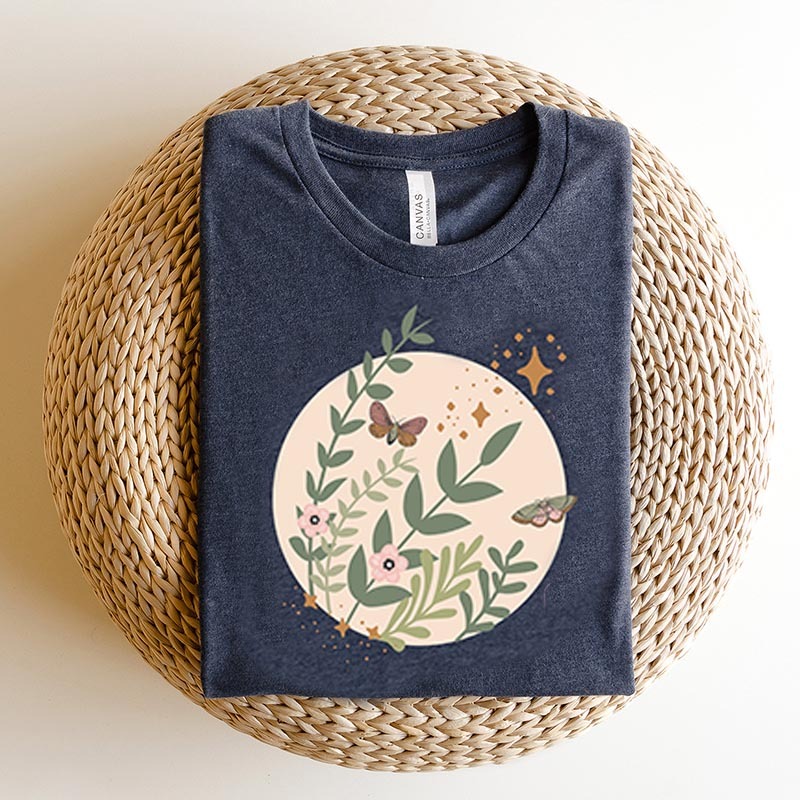 Wildflower Garden Pastel Butterfly T-Shirt-carlalin
