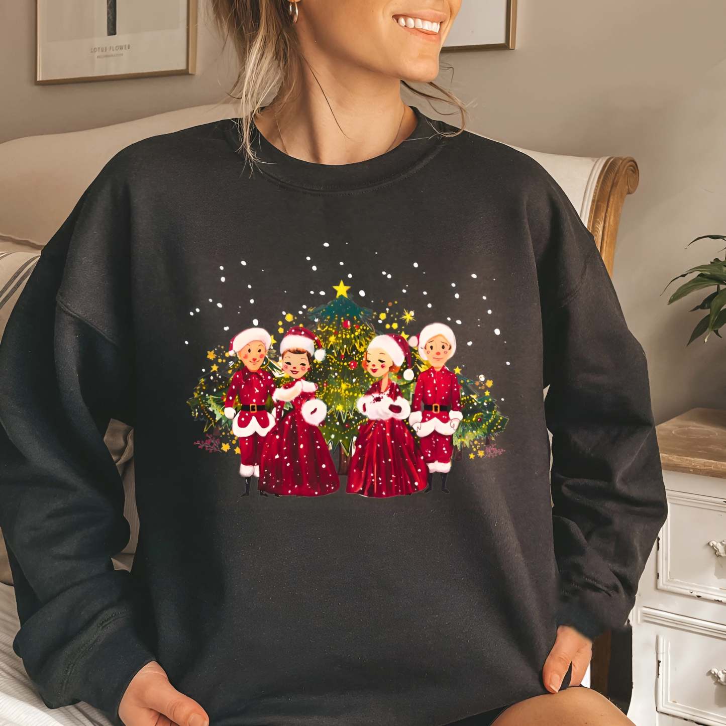 Women's Merry Christmas Printed Sweatshirt-carlalin