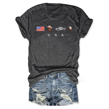 Flag Cowboy Boots Hat Truck Eagle Shirt 
