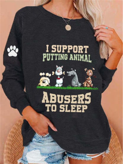 Punish Animal Cruelty Cute Dogs Paw Sweatshirt-carlalin