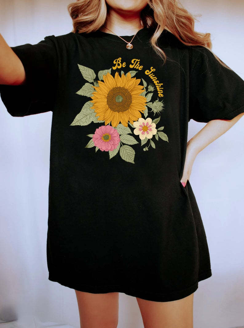 Sunflower Shirt Comfort Colors Floral Tee-carlalin