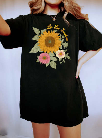 Sunflower Shirt Comfort Colors Floral Tee-carlalin