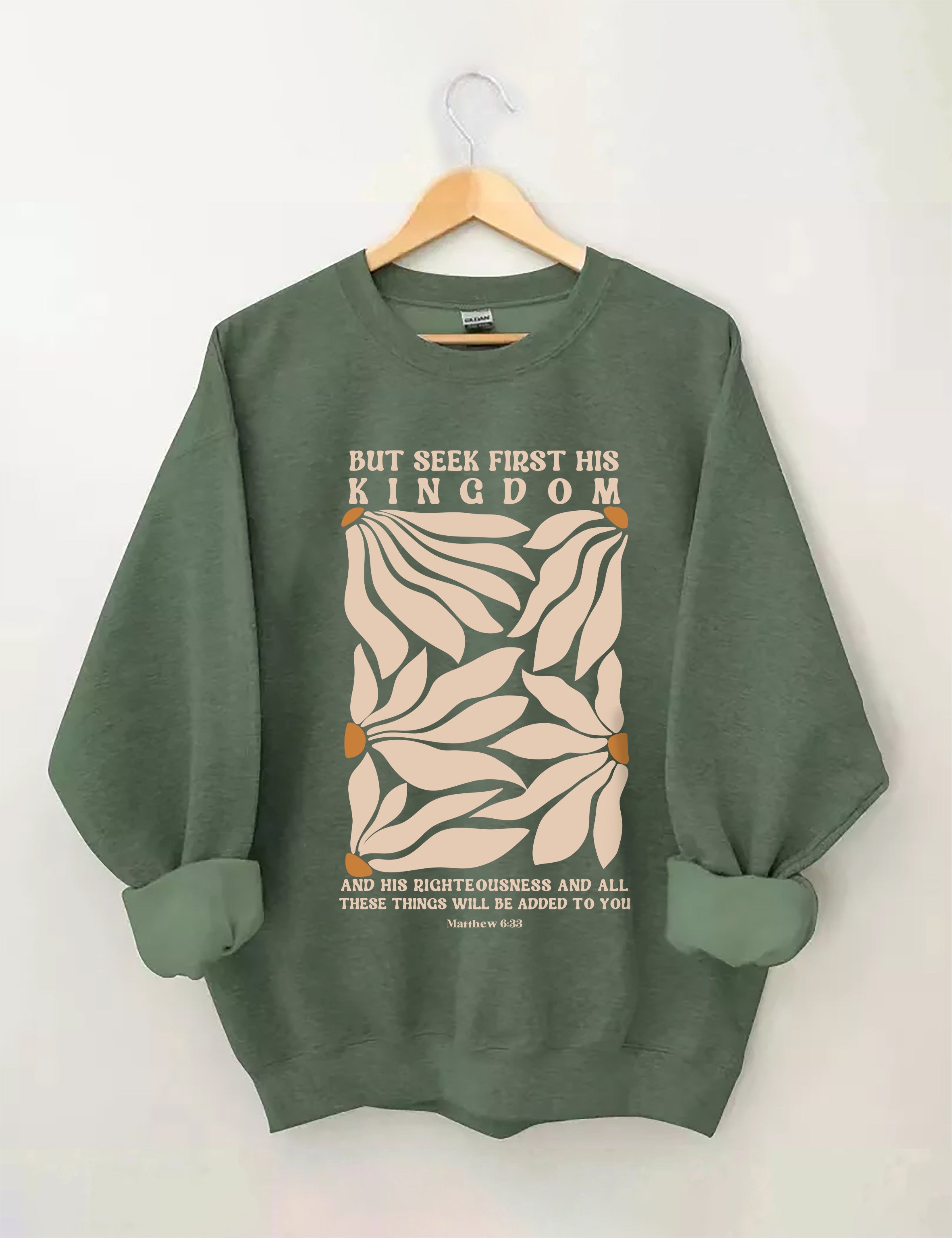 But Seek First His Kingdom Flower Sweatshirt-carlalin