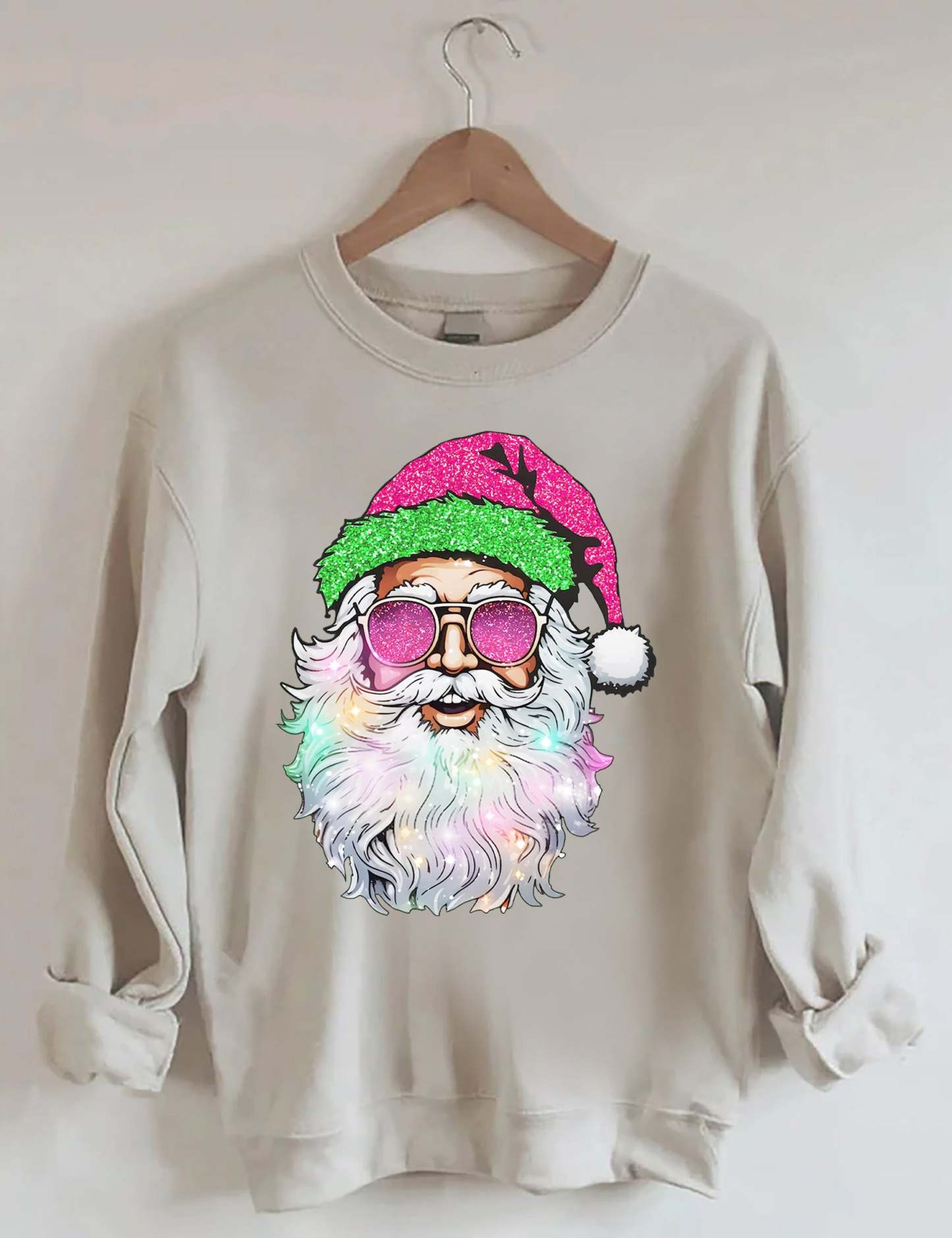 Santa with Sunglasses Sweatshirt-carlalin