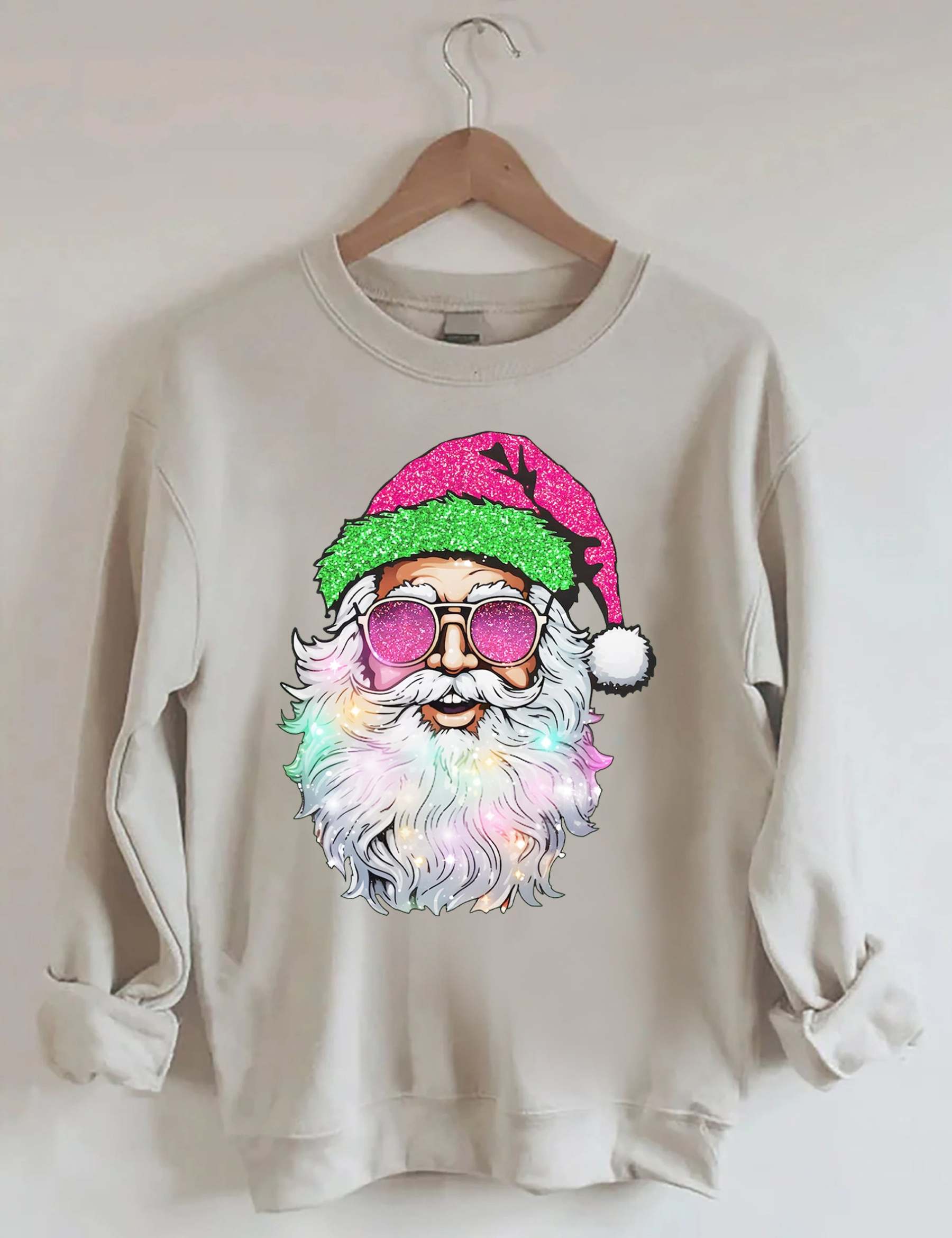 Santa with Sunglasses Sweatshirt-carlalin