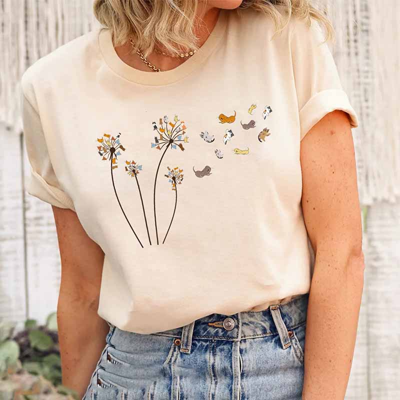 Cats Flower Fly Dandelion T-Shirt