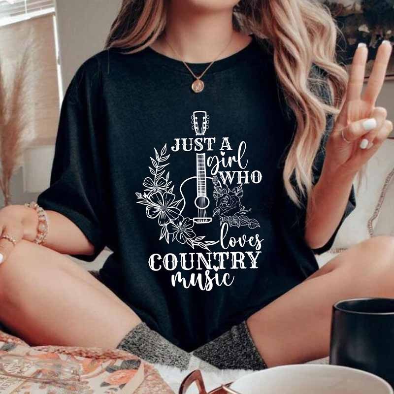 Just A Girl Who Loves Country Music T-Shirt-carlalin