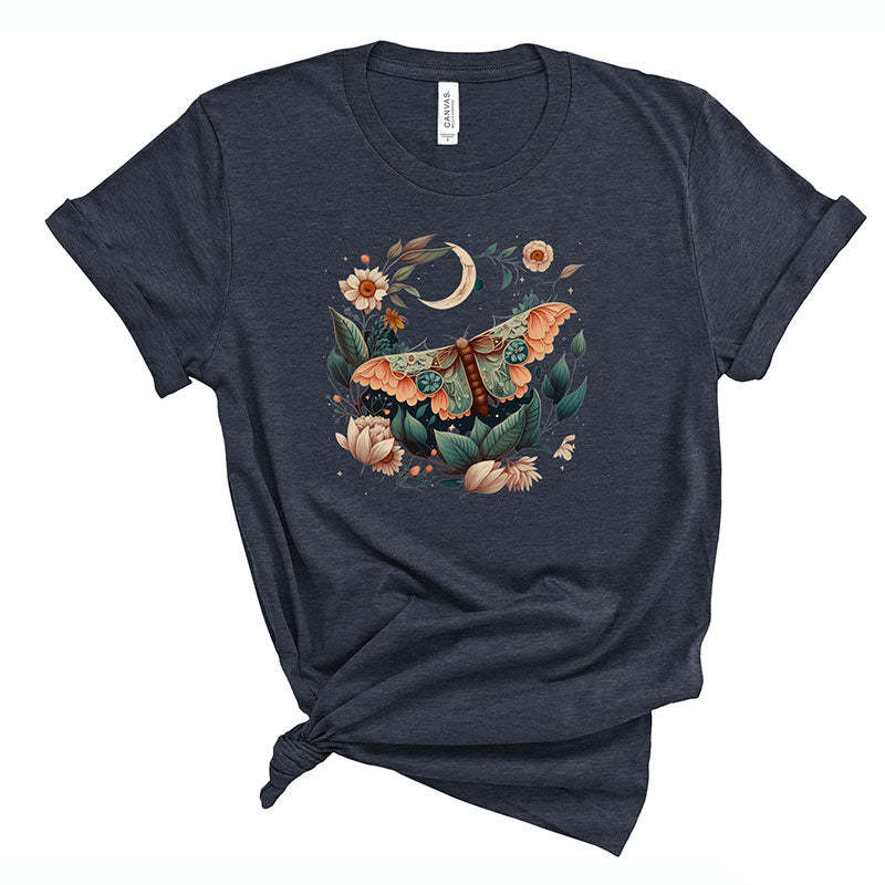 Celestial Flower Moth Butterfly T-Shirt-carlalin