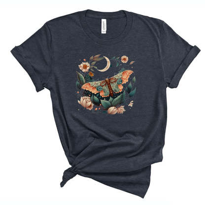 Celestial Flower Moth Butterfly T-Shirt-carlalin