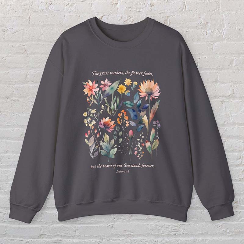 Bible Verse Watercolor Flowers Scripture Sweatshirt-carlalin