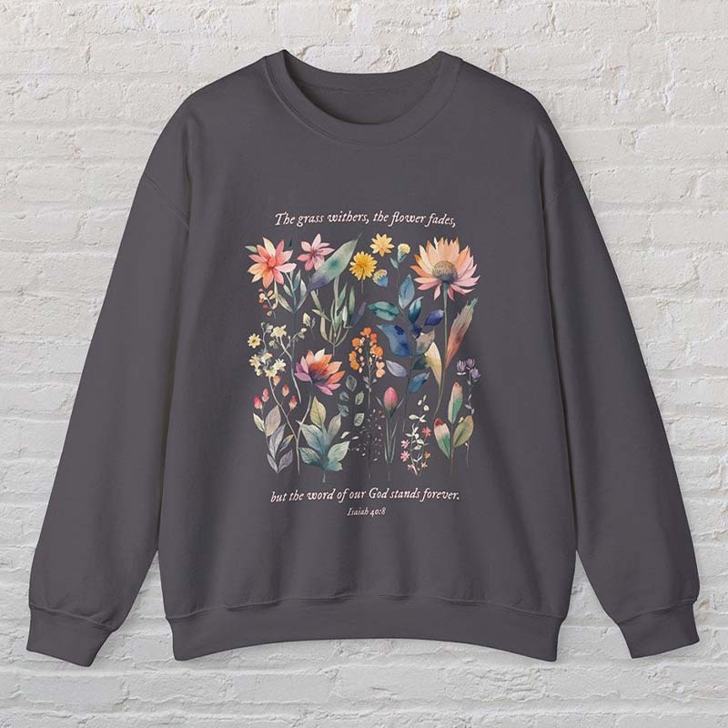 Bible Verse Watercolor Flowers Scripture Sweatshirt-carlalin