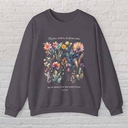 Bible Verse Watercolor Flowers Scripture Sweatshirt-carlalin