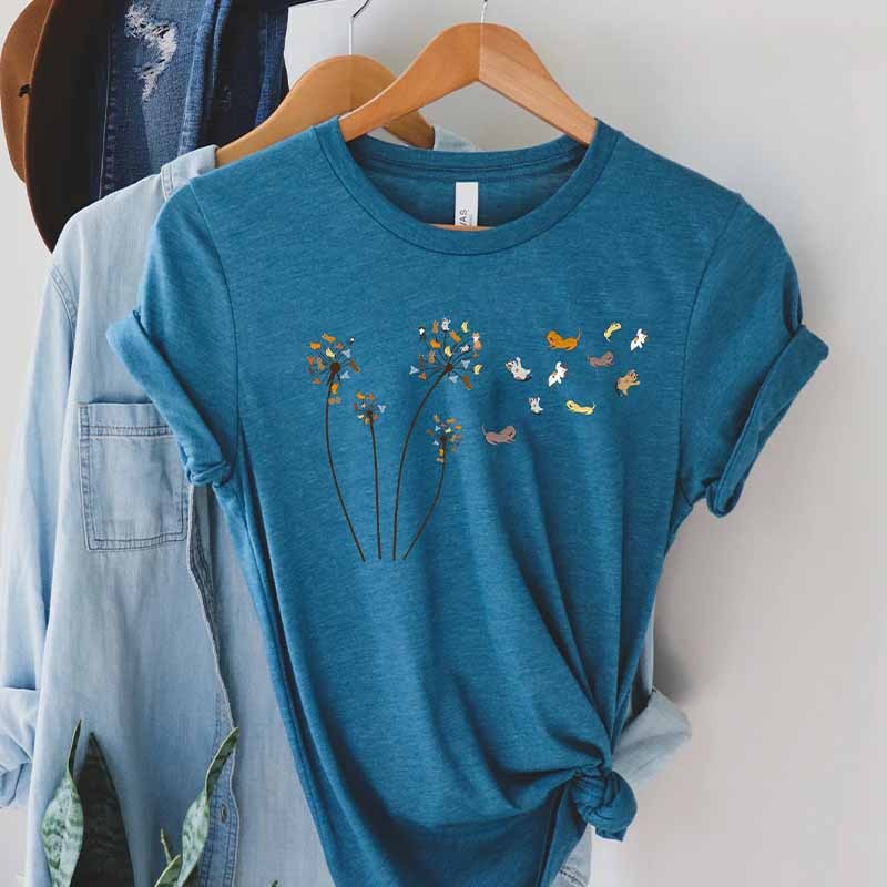 Cats Flower Fly Dandelion T-Shirt