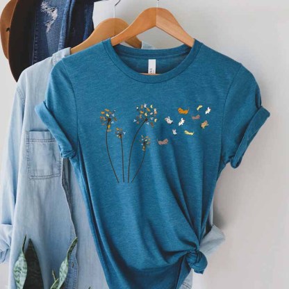 Cats Flower Fly Dandelion T-Shirt