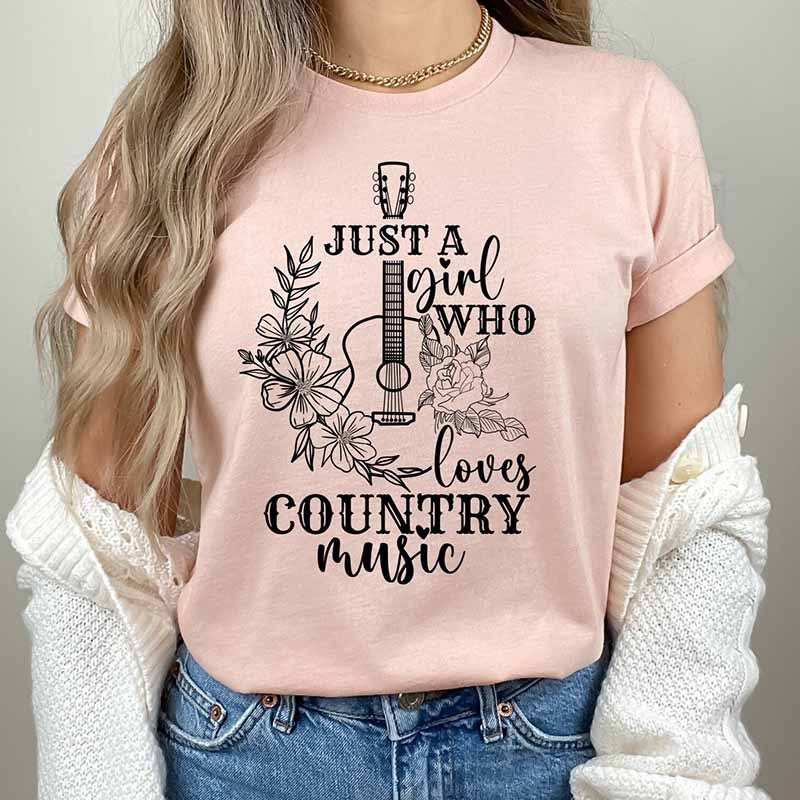 Just A Girl Who Loves Country Music T-Shirt-carlalin