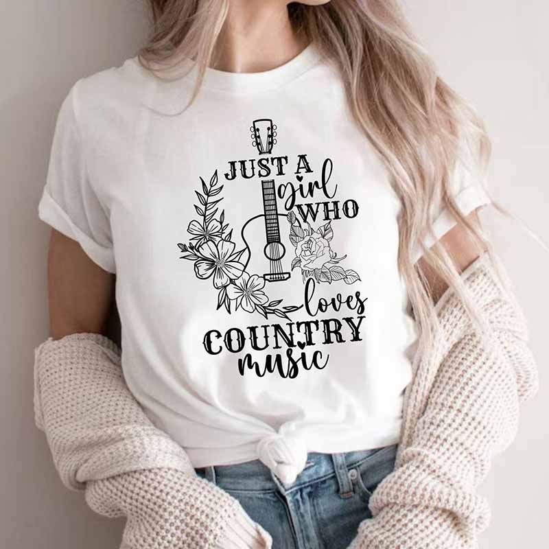 Just A Girl Who Loves Country Music T-Shirt-carlalin