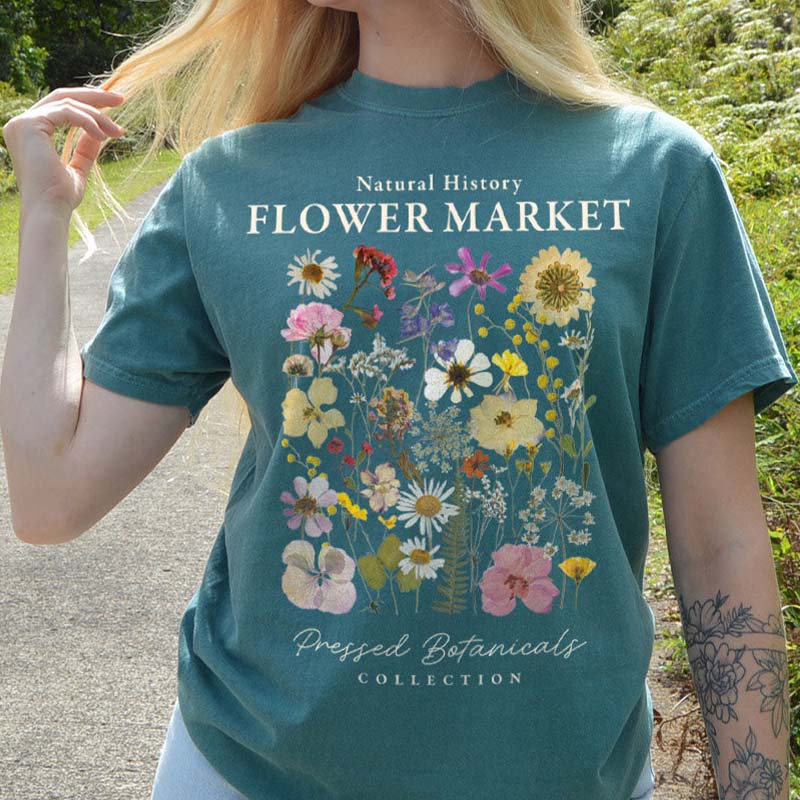 Flower Market Granola Girl Camping T-Shirt-carlalin