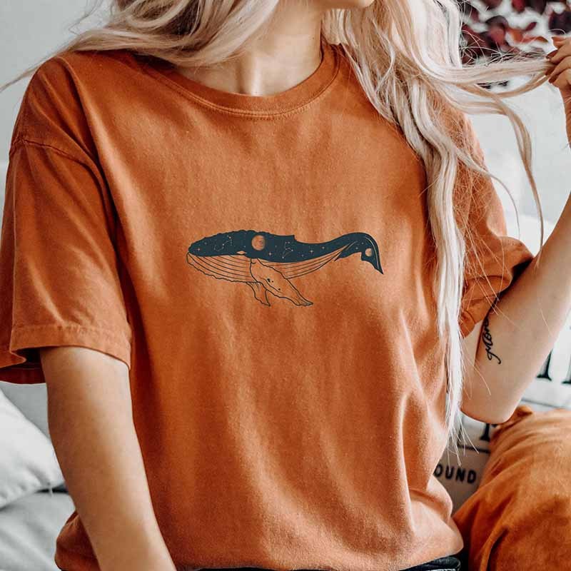 Comfort Colors Ocean Celestial Whale T-Shirt