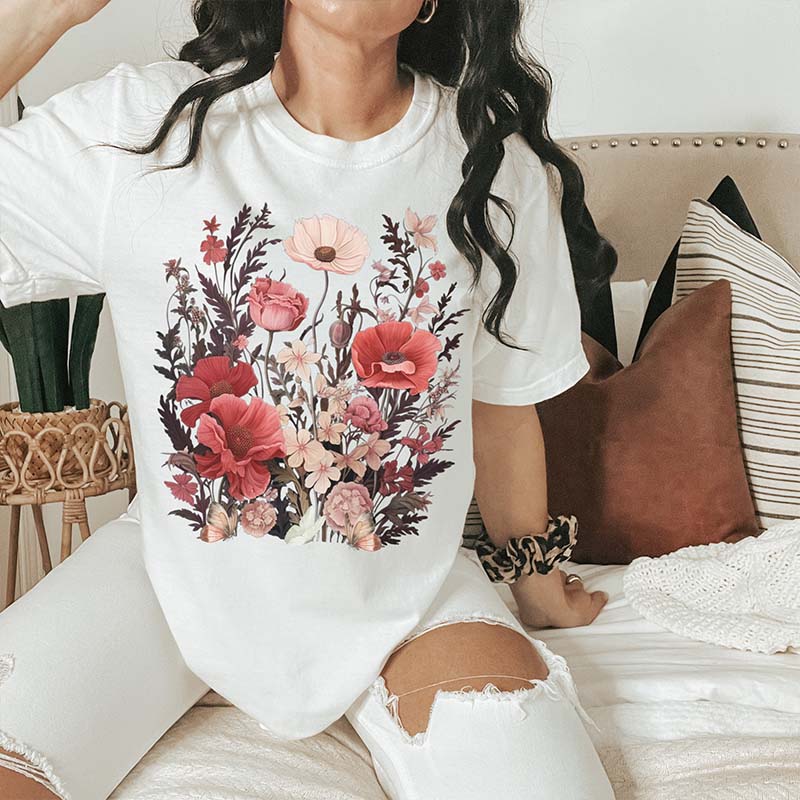Boho wildflowers granola girl Autumn T-Shirt-carlalin