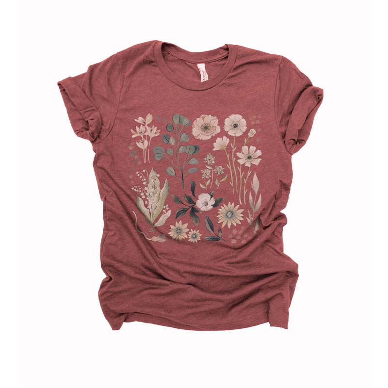 Forestcore Flowers Botanical T-Shirt-carlalin