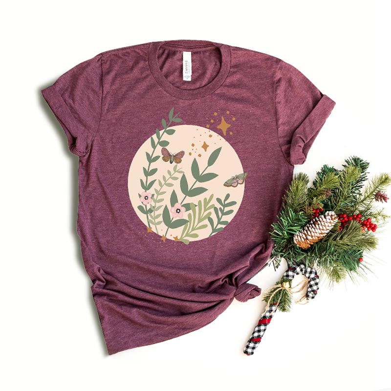 Wildflower Garden Pastel Butterfly T-Shirt-carlalin