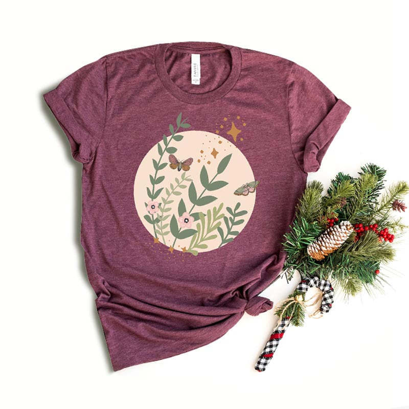 Wildflower Garden Pastel Butterfly T-Shirt-carlalin