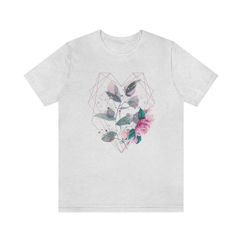 Cute Geometric Heart Flowers T-Shirt-carlalin