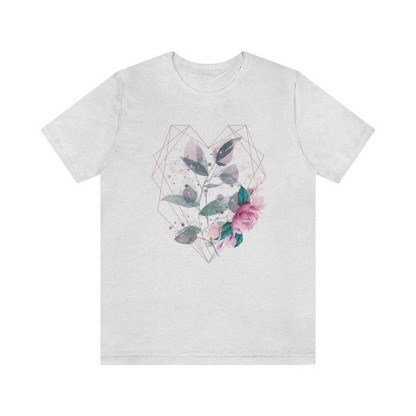 Cute Geometric Heart Flowers T-Shirt-carlalin