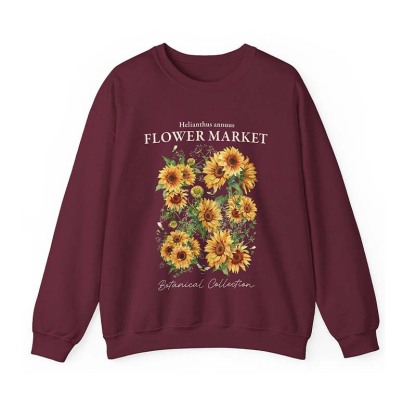 Vintage Sunflower Helianthus annuus Sweatshirt-carlalin