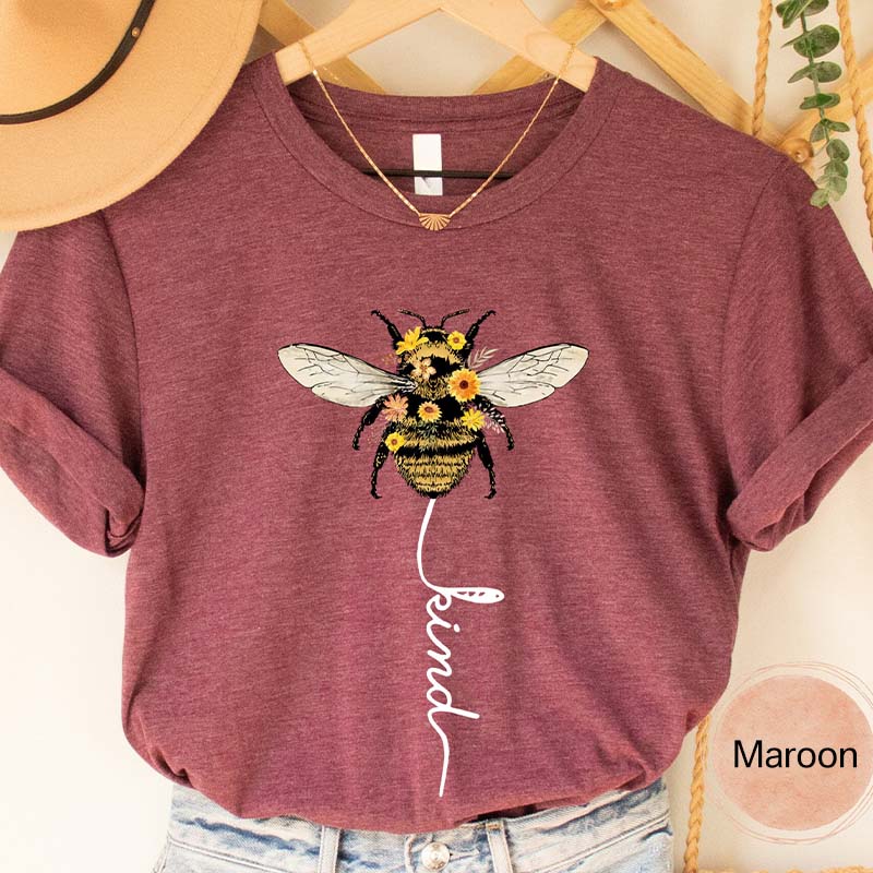 Be Kind Bee Positive Sunflowers T-shirt-carlalin