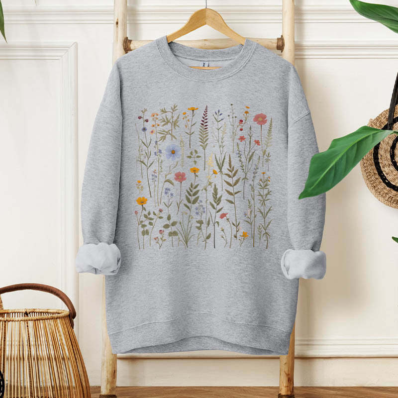 Dried Wildflower Boho Nature Sweatshirt-carlalin