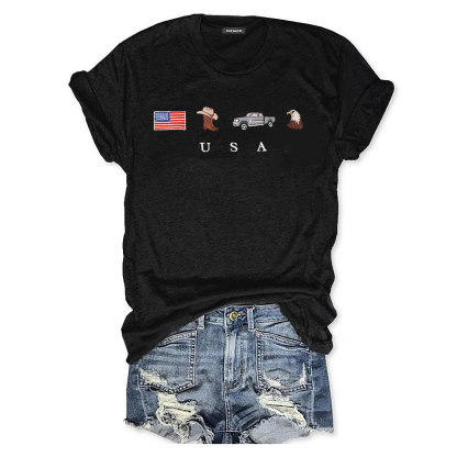 Flag Cowboy Boots Hat Truck Eagle Shirt 