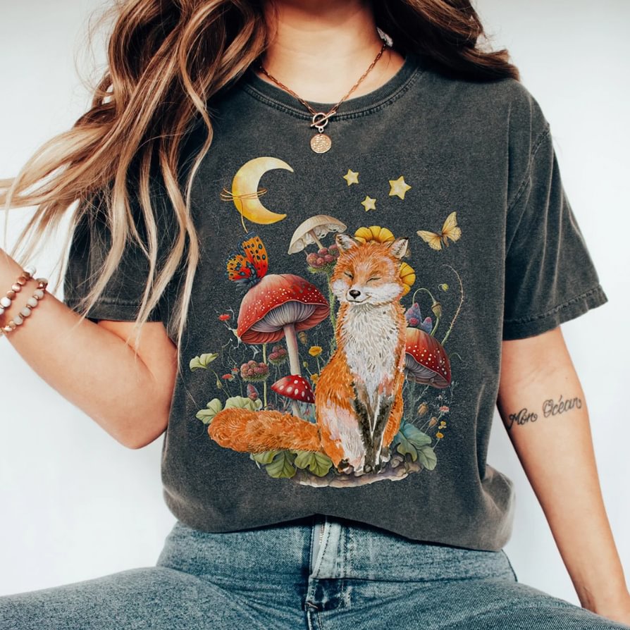 Vintage Fox Goblincore T Shirt-carlalin