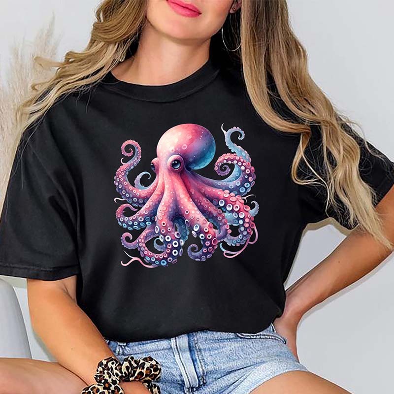 Colorful Octopus Graphic Of Ocean T-Shirt-carlalin