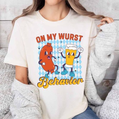 On My Wurst Behavior Funny Oktoberfest T-Shirt