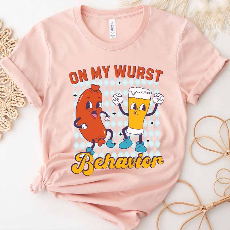 On My Wurst Behavior Funny Oktoberfest T-Shirt