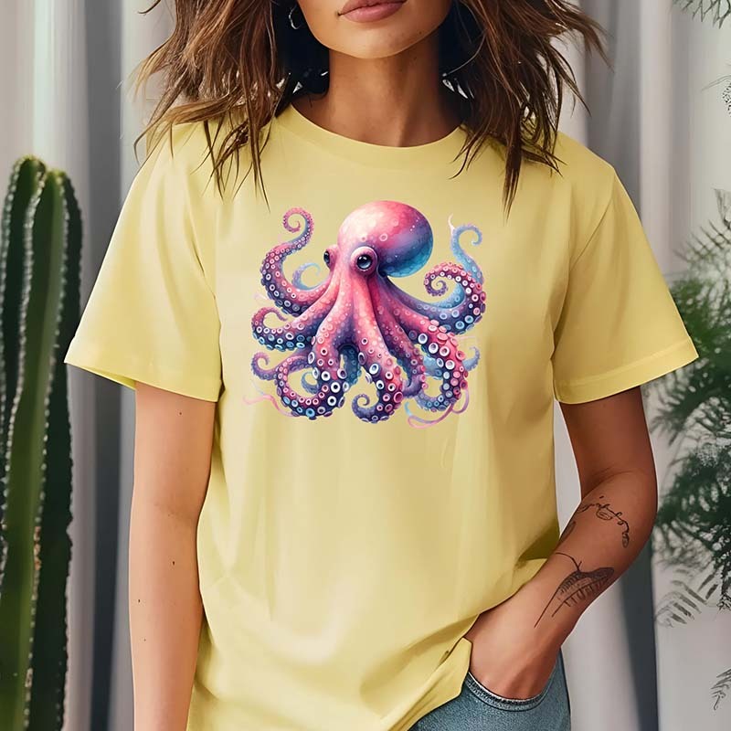 Colorful Octopus Graphic Of Ocean T-Shirt-carlalin