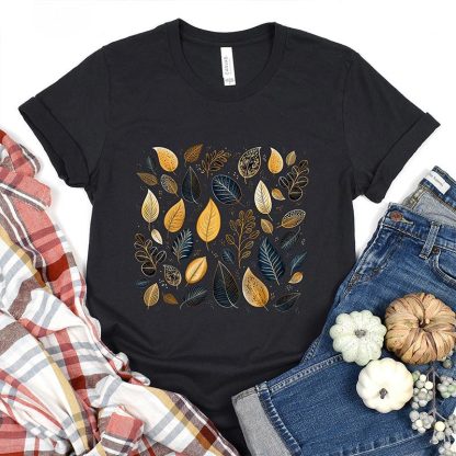 Fallen Leaves Nature Forest T-Shirt-carlalin