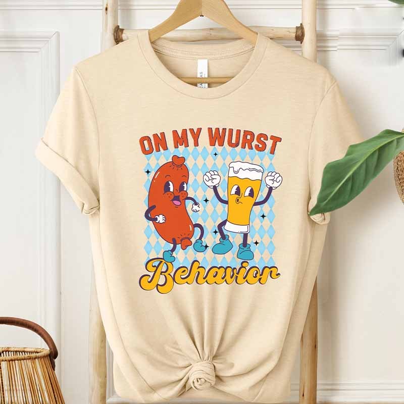 On My Wurst Behavior Funny Oktoberfest T-Shirt