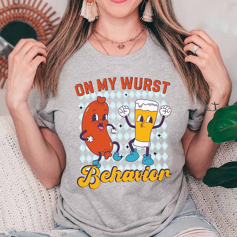 On My Wurst Behavior Funny Oktoberfest T-Shirt