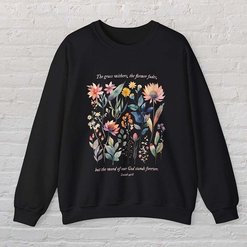 Bible Verse Watercolor Flowers Scripture Sweatshirt-carlalin