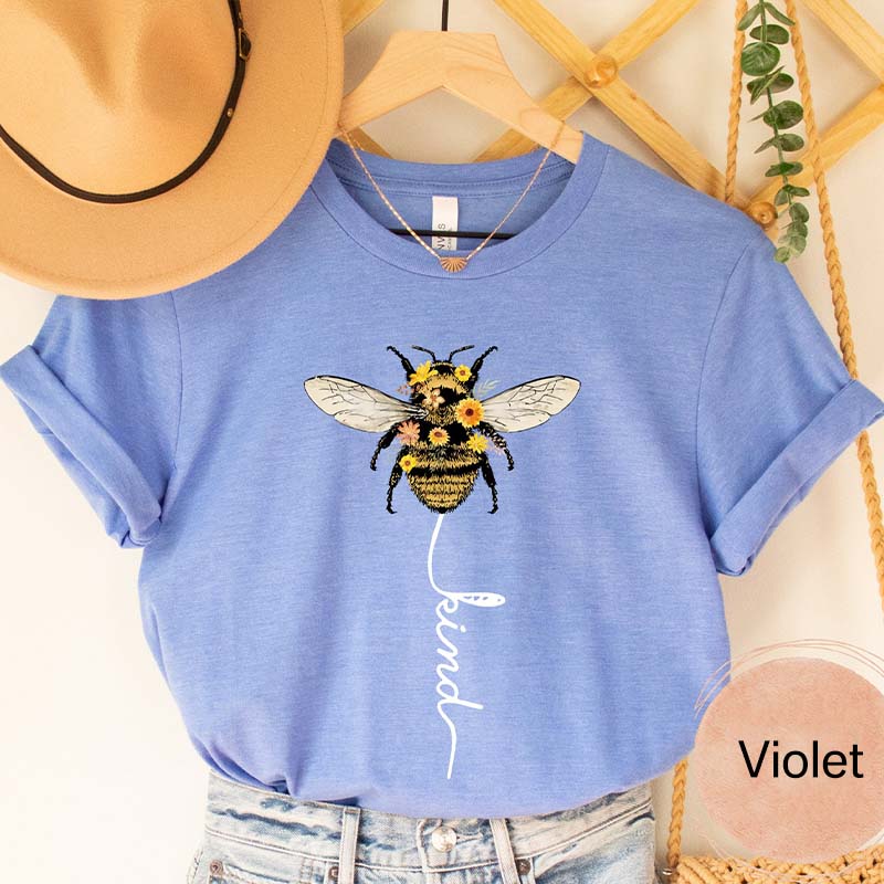 Be Kind Bee Positive Sunflowers T-shirt-carlalin