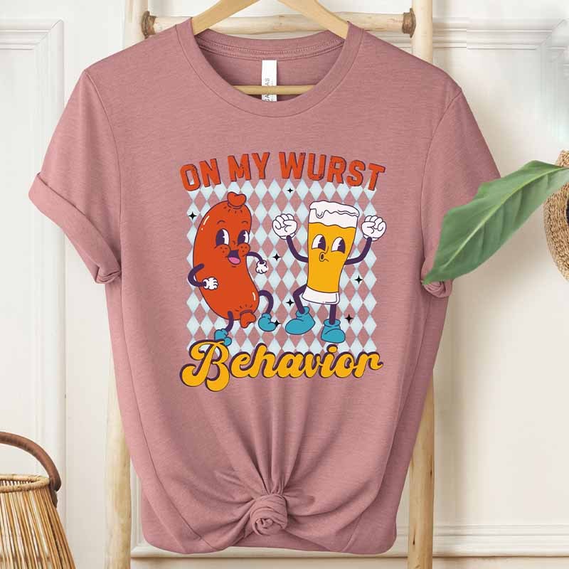 On My Wurst Behavior Funny Oktoberfest T-Shirt