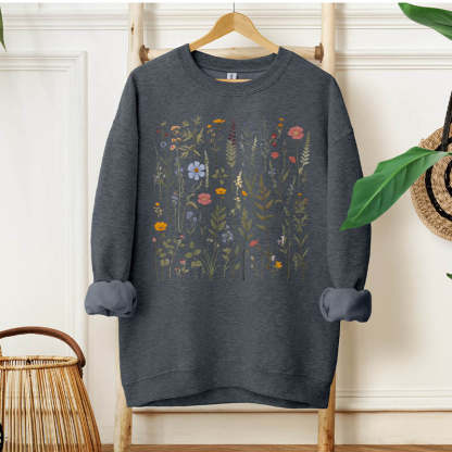 Dried Wildflower Boho Nature Sweatshirt-carlalin