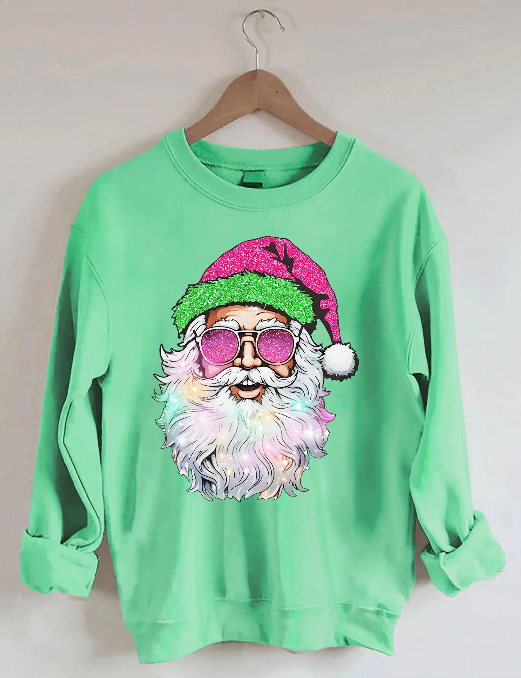 Santa with Sunglasses Sweatshirt-carlalin
