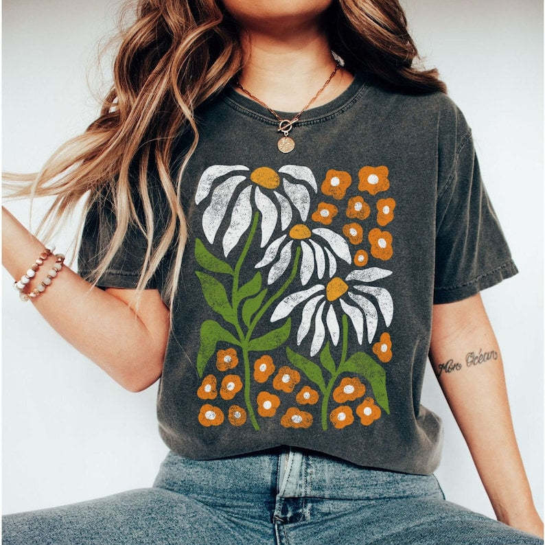 Flowers Tshirt Boho Floral Tshirt Shirt-carlalin