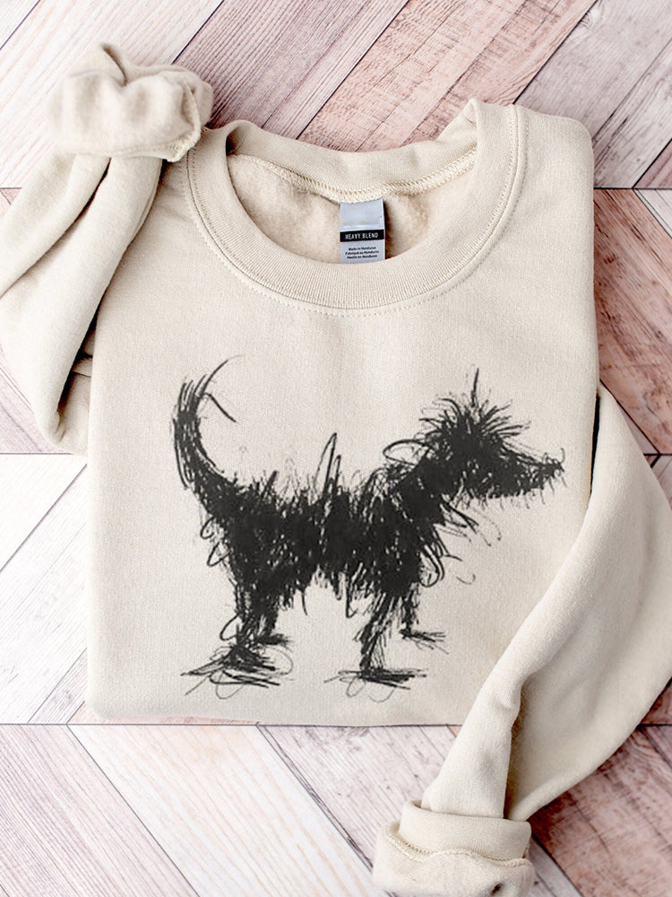 Funny Fuzzy Dog Art Comfy Sweatshirt-carlalin