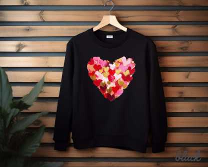 Valentine's Day heart shaped sweatshirt