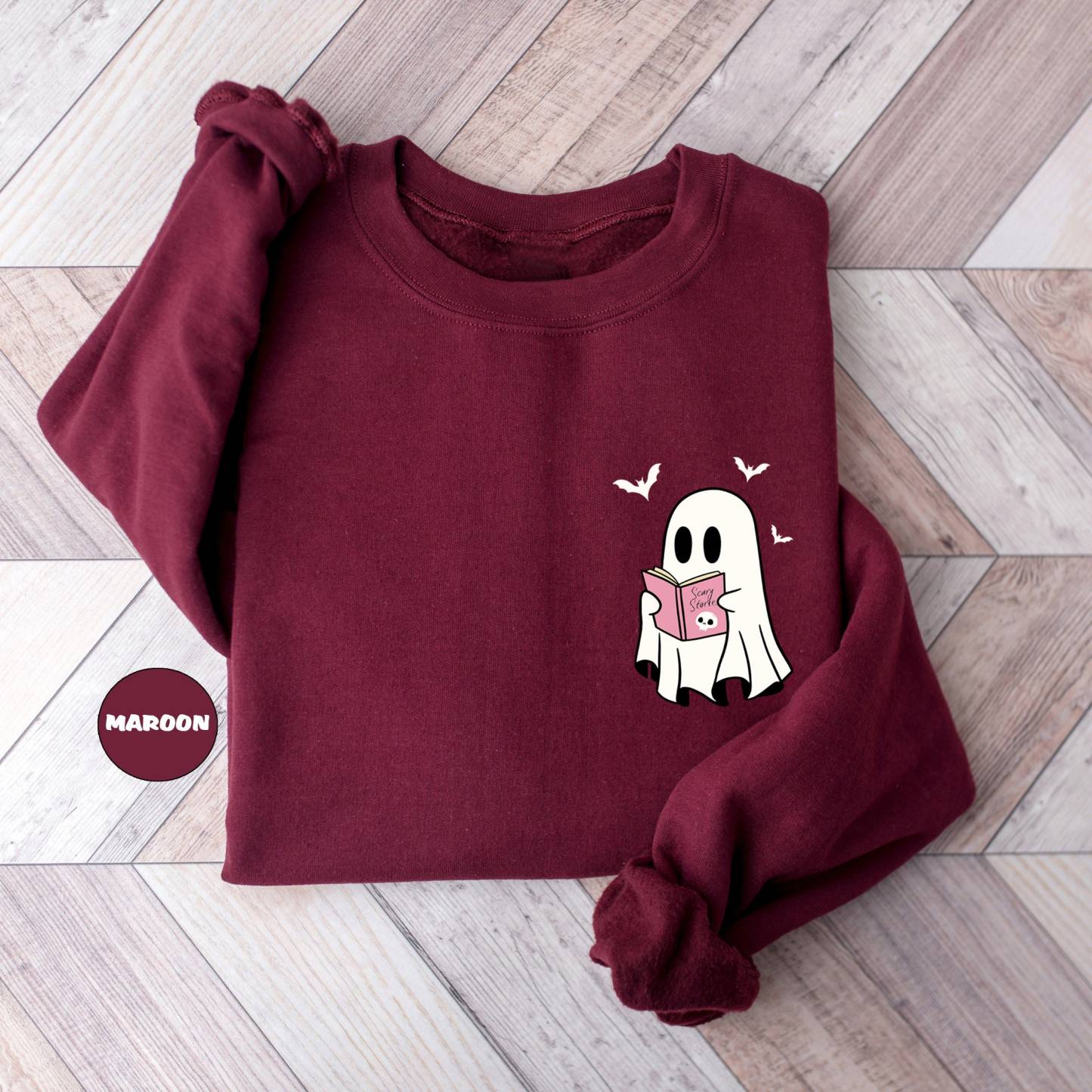 Halloween Ghost Reading Books Sweatshirt