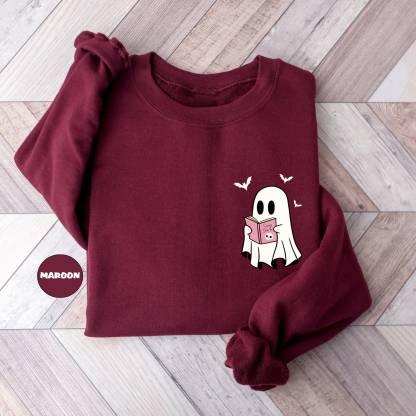 Halloween Ghost Reading Books Sweatshirt